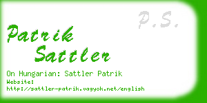 patrik sattler business card